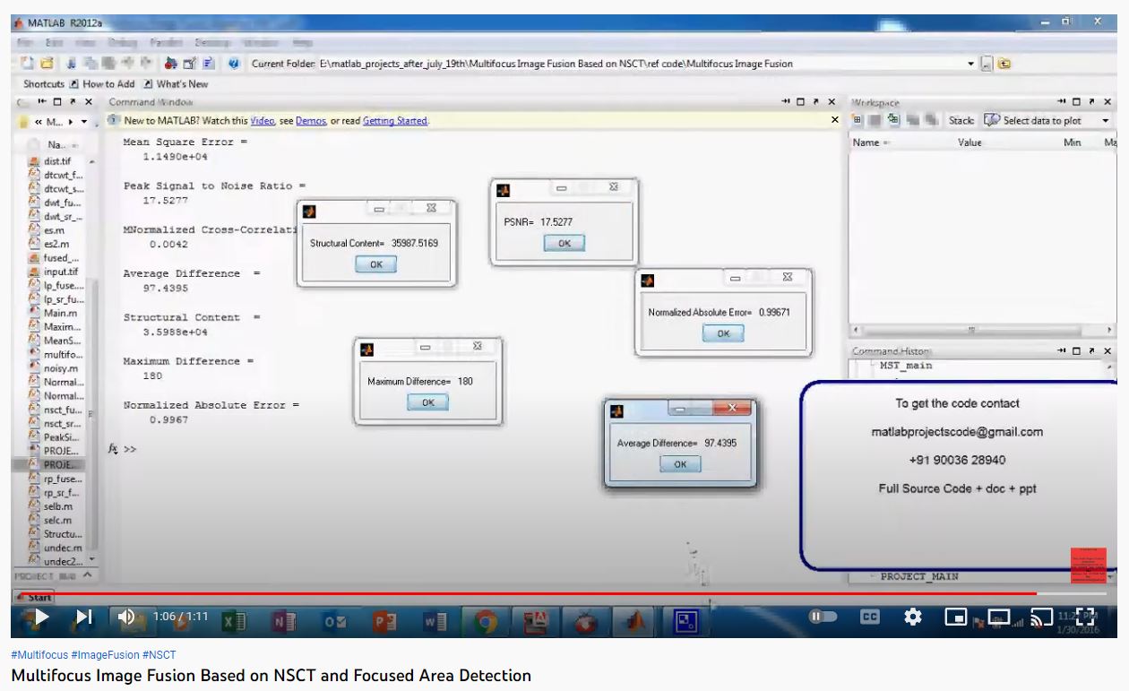 Multifocus Image Fusion based on NSCT and Focused Area Detection project thumbnail image
