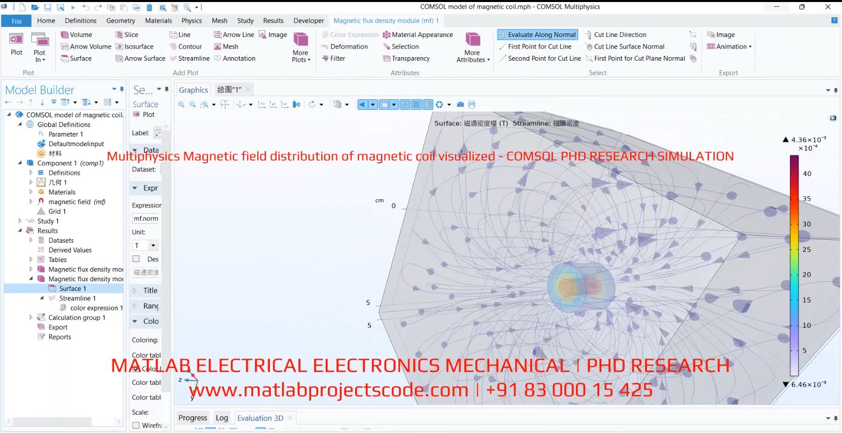 Multiphysics Magnetic Field Distribution Of Magnetic Coil Visualized - Comsol Phd Research Simulation project thumbnail image