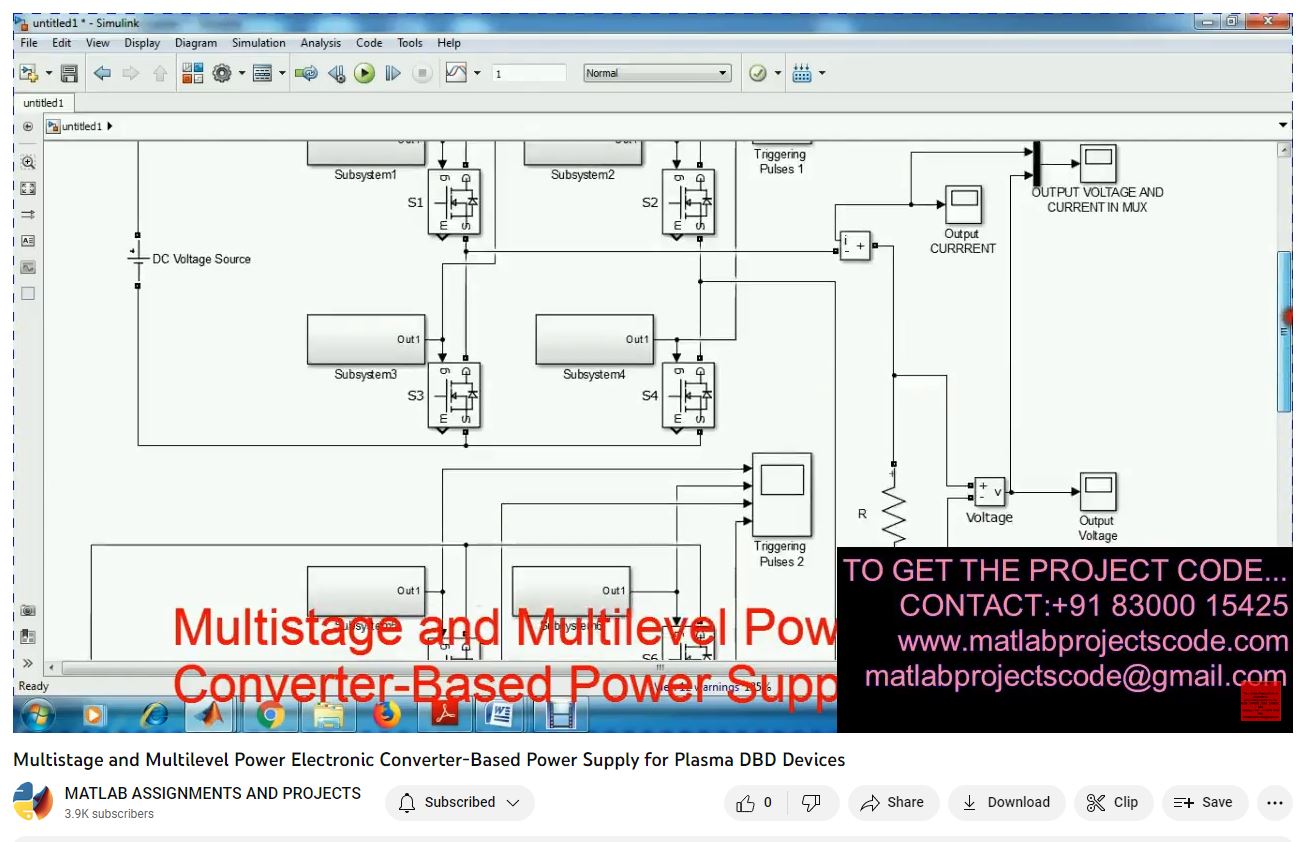 Multistage And Multilevel Power Electronic Converter-Based Power Supply For Plasma Dbd Devices project simulation thumbnail for Renewable Energy Engineering