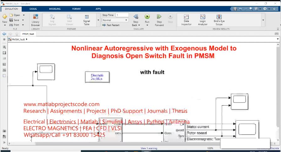 Nonlinear Autoregressive With Exogenous Model To Diagnosis Open Switch Fault In Pmsm project thumbnail image