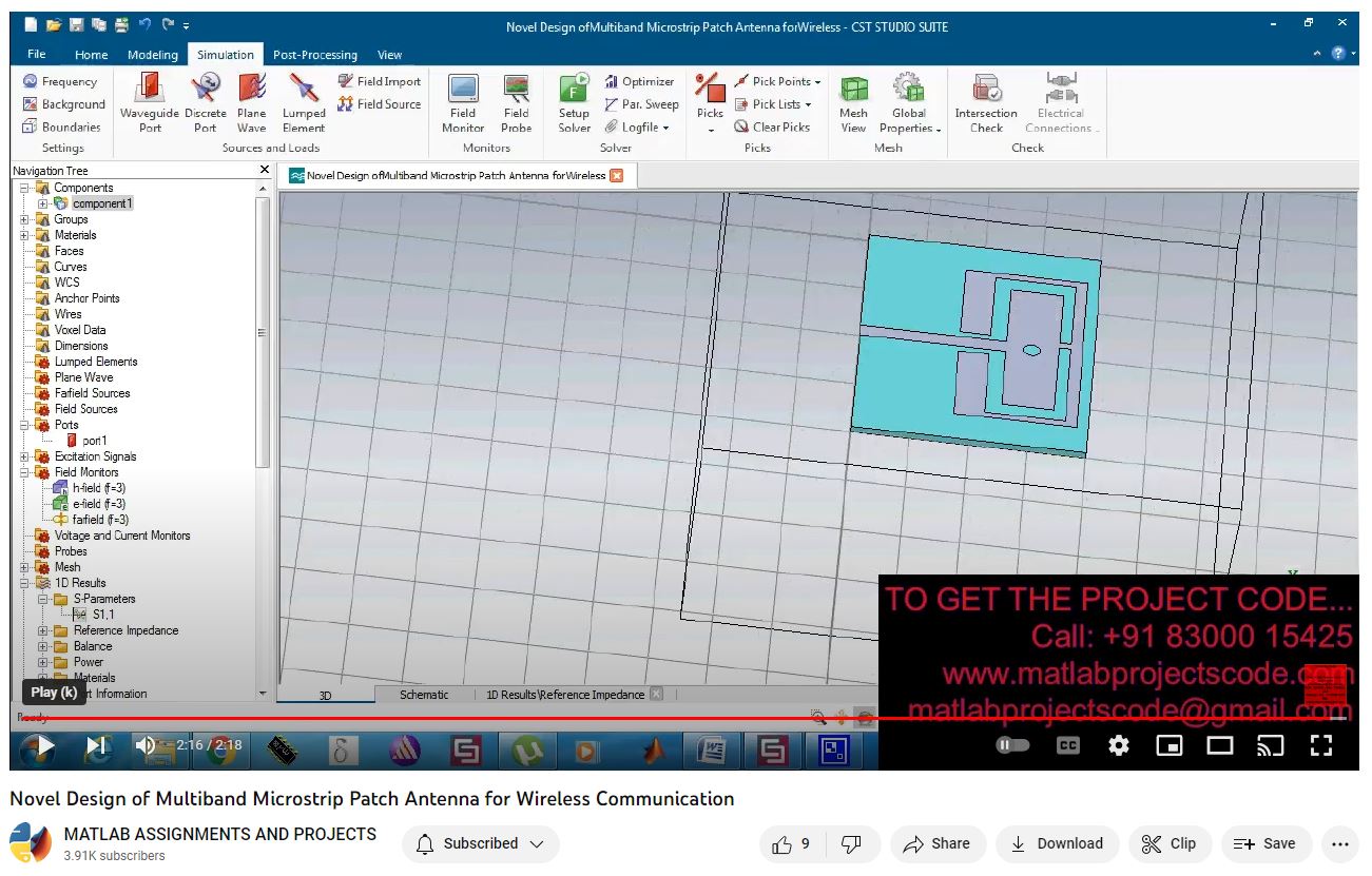 Novel Design Of Multiband Microstrip Patch Antenna For Wireless Communication project thumbnail image