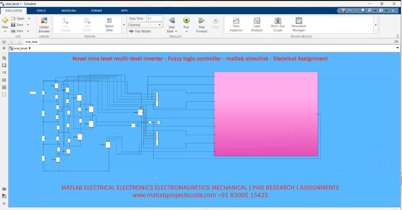 Novel Nine Level Multi-Level Inverter - Fuzzy Logic Controller - Matlab Simulink - Electrical Assignment project thumbnail image