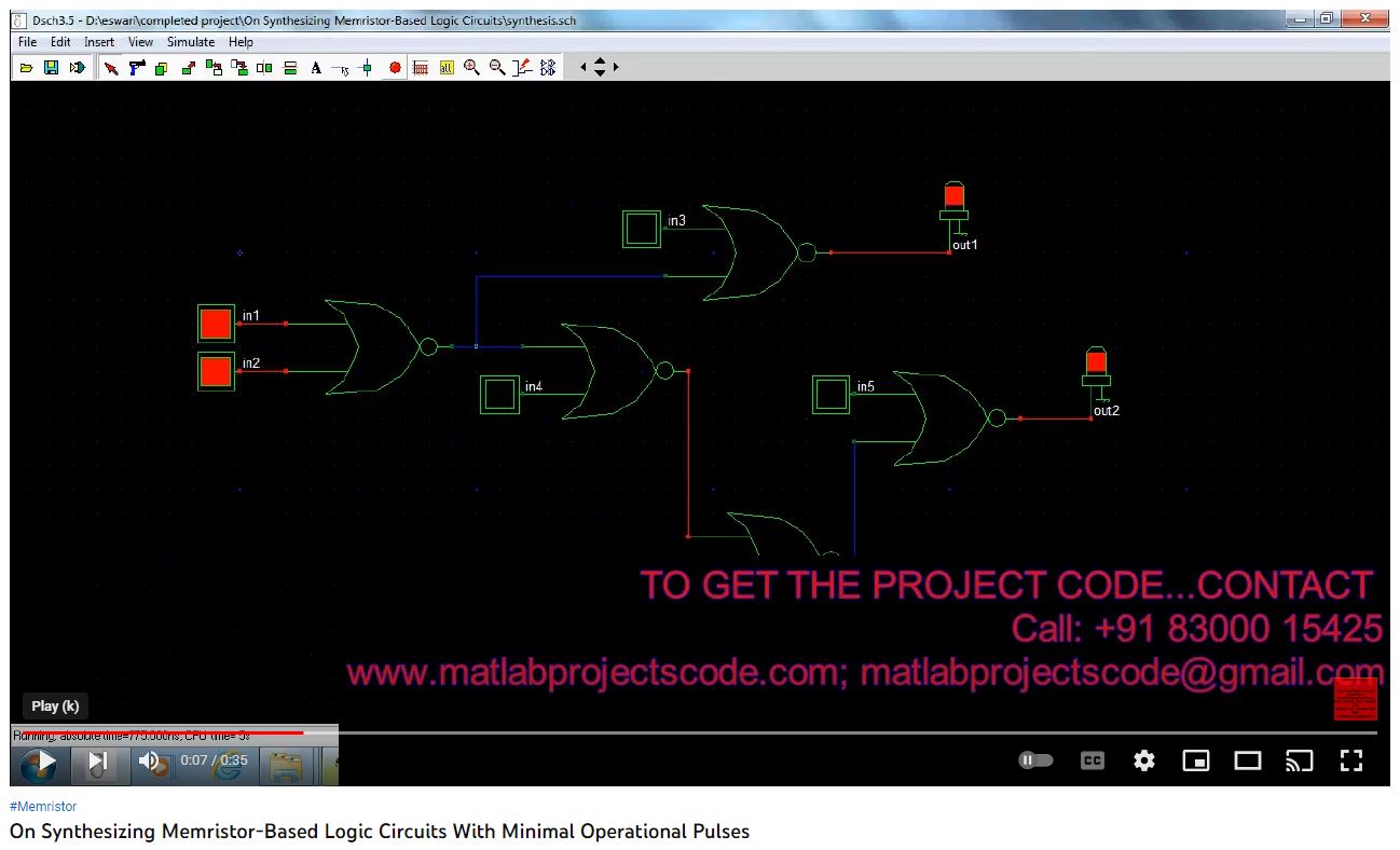 On Synthesizing Memristor-based Logic Circuits with Minimal Operational Pulses project thumbnail image