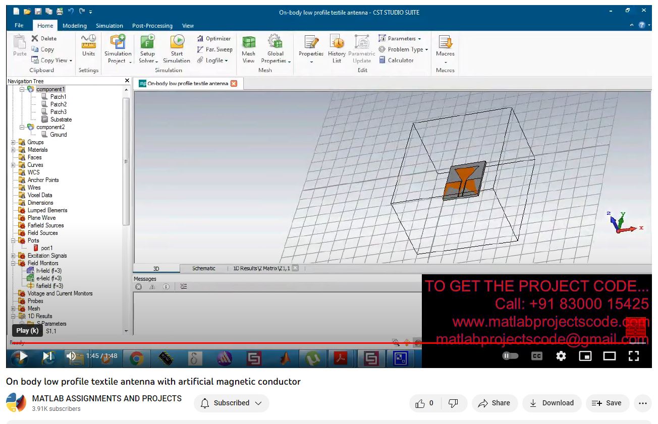 On Body Low Profile Textile Antenna With Artificial Magnetic Conductor project thumbnail image