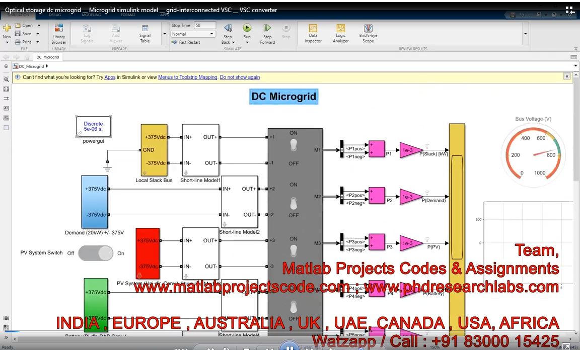 Optical Storage Dc Microgrid __ Microgrid Simulink Model __ Grid-Interconnected Vsc __ Vsc Converter project thumbnail image