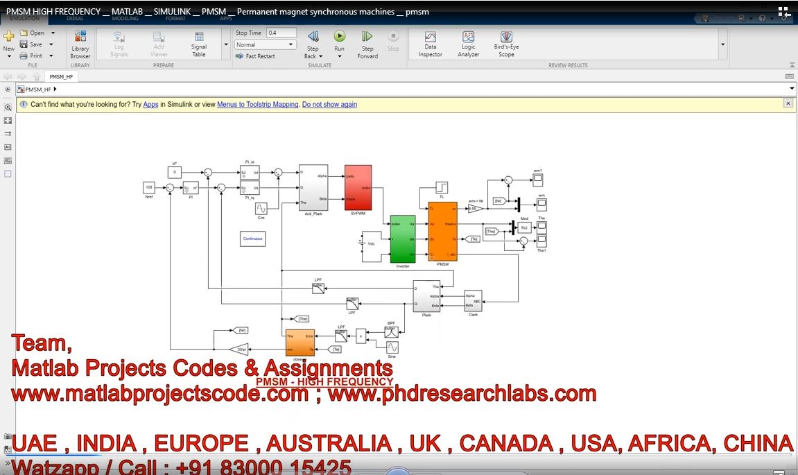 Pmsm High Frequency __ Matlab __ Simulink __ Pmsm __ Permanent Magnet Synchronous Machines __ Pmsm project thumbnail image