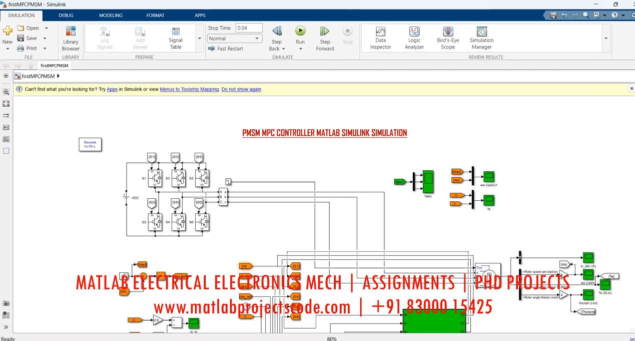 Pmsm Mpc Controller Matlab Simulink Simulation project thumbnail image