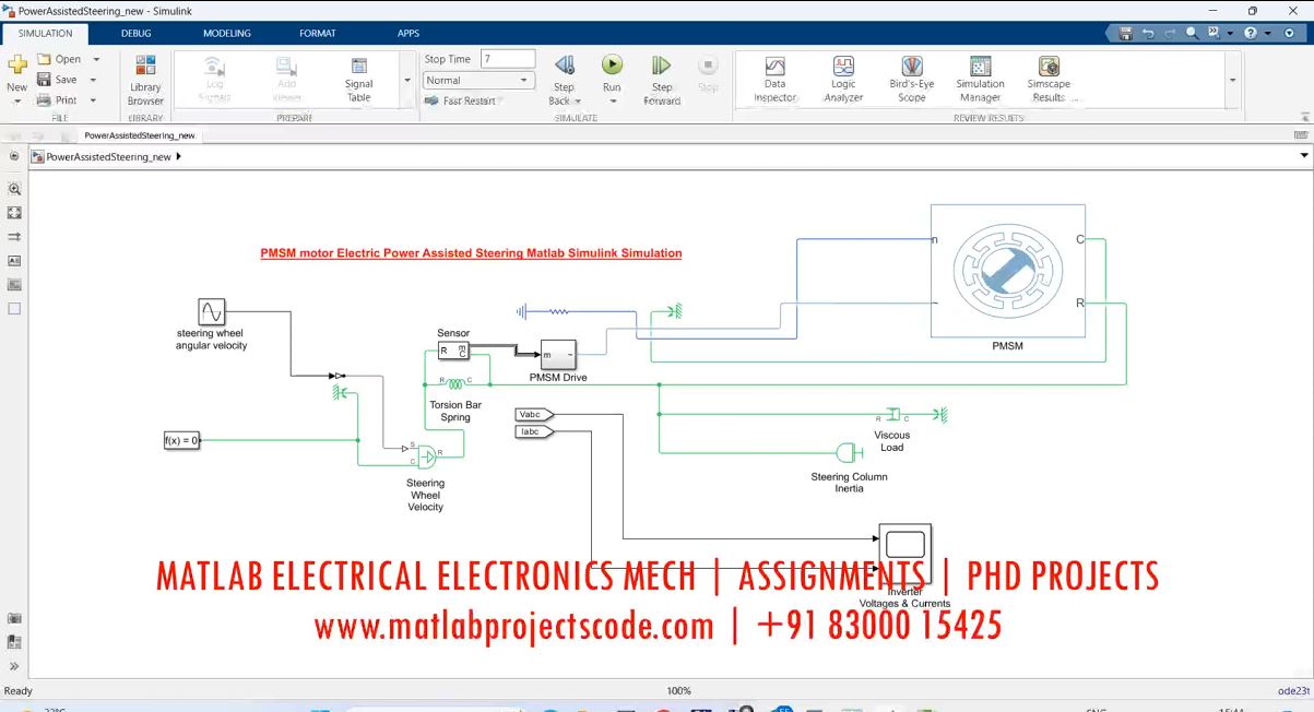 Pmsm Motor Electric Power Assisted Steering Matlab Simulink Simulation project thumbnail image