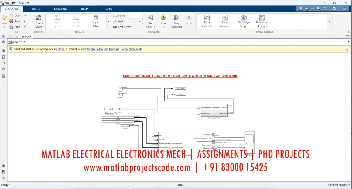 Pmu Phasor Measurement Unit Simulation In Matlab Simulink Simulation project thumbnail image