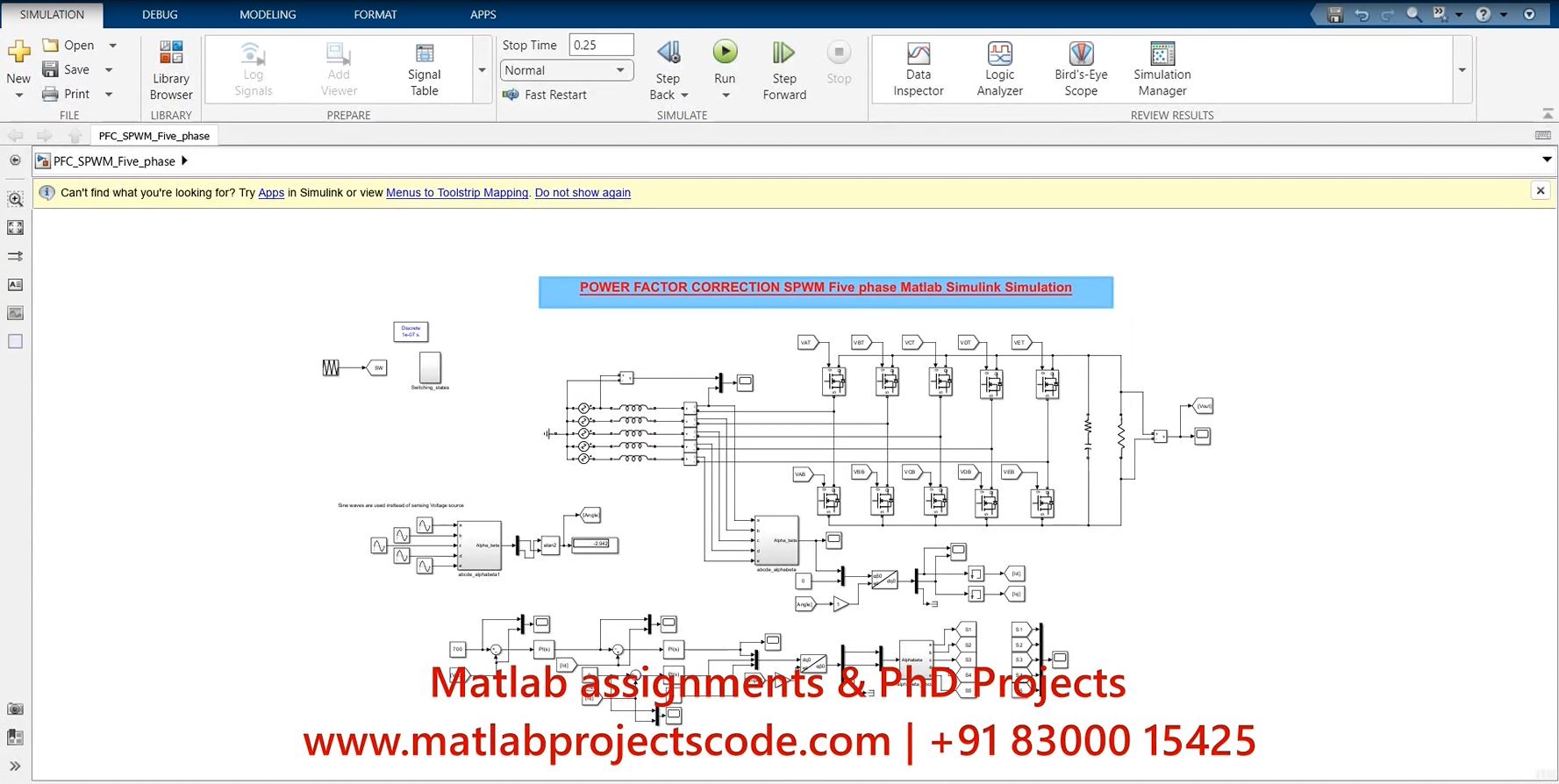 Power Factor Correction Spwm Five Phase Matlab Simulink Simulation project thumbnail image