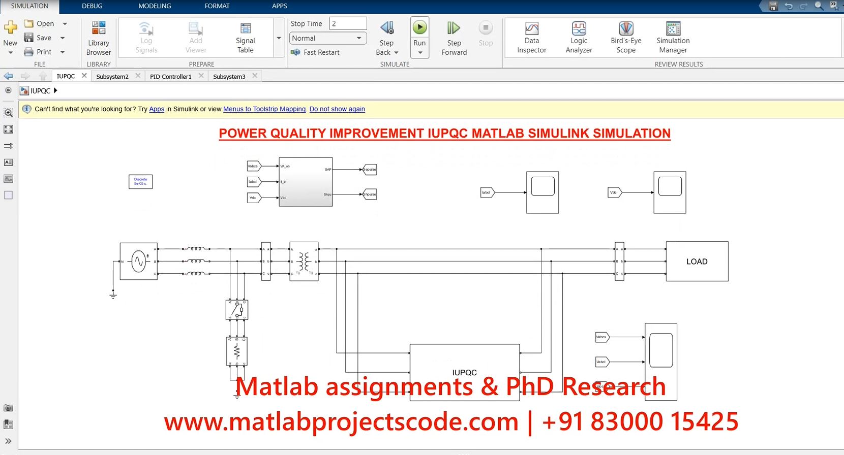 Power Quality Improvement Iupqc Matlab Simulink Simulation project thumbnail image