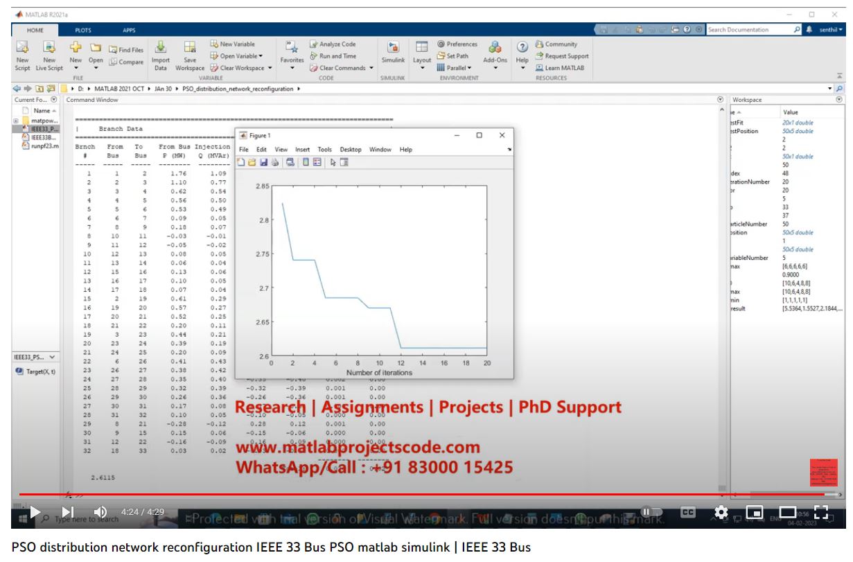 Pso Distribution Network Reconfiguration Ieee 33 Bus Pso Matlab Simulink - Ieee 33 Bus project thumbnail image