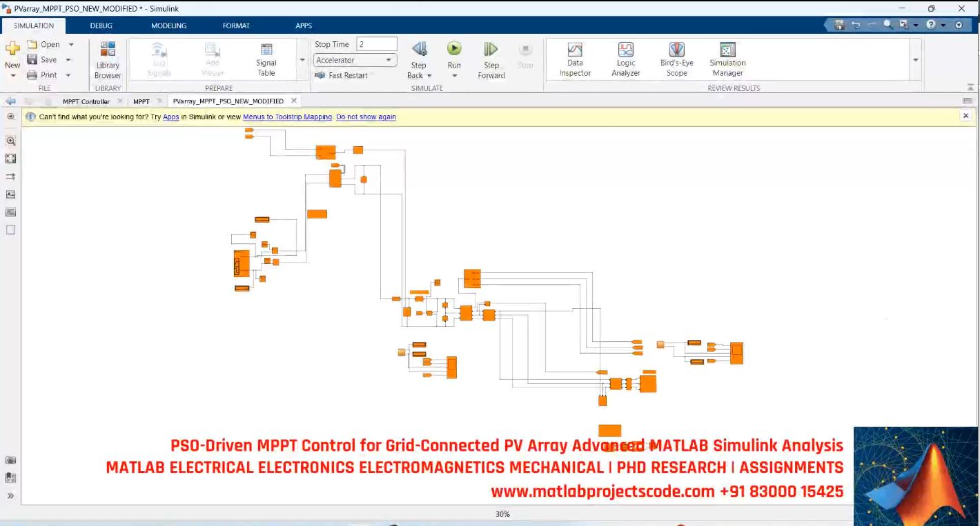 Pso-Driven Mppt Control For Grid-Connected Pv Array Advanced Matlab Simulink Analysis project thumbnail image