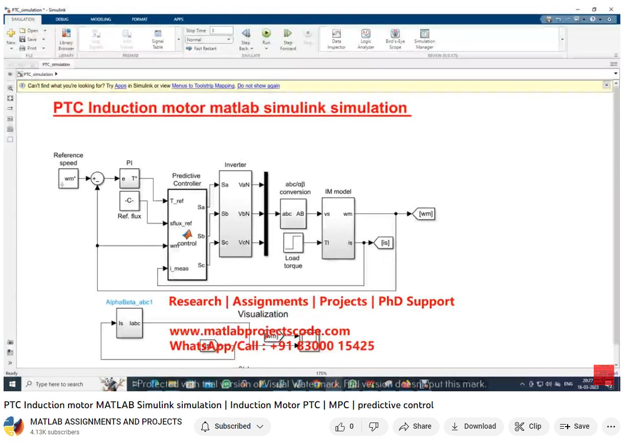 Ptc Induction Motor Matlab Simulink Simulation project thumbnail image