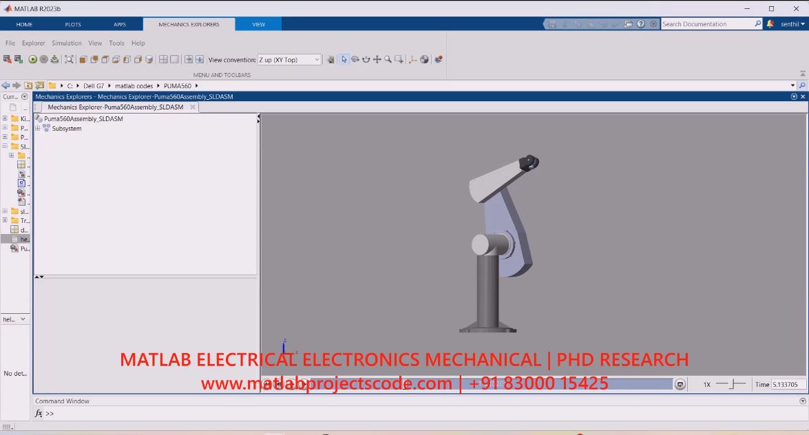 Puma560 Robotic Arm Matlab Simulation project thumbnail image