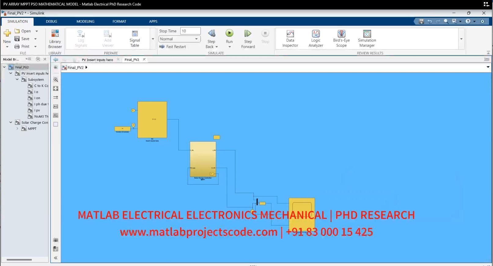Pv Array Mppt Pso Mathematical Model - Matlab Electrical Phd Research Code project thumbnail image