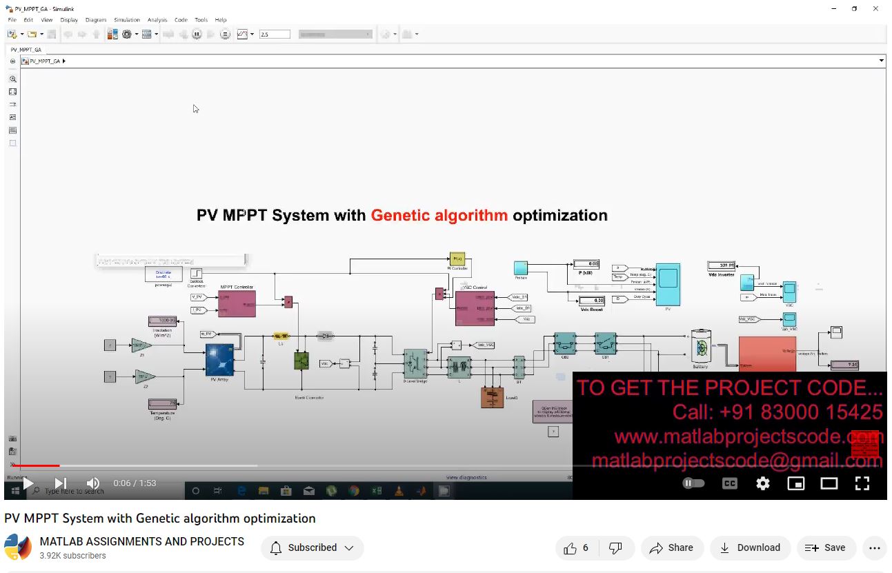 Pv Mppt System With Genetic Algorithm Optimization project thumbnail image