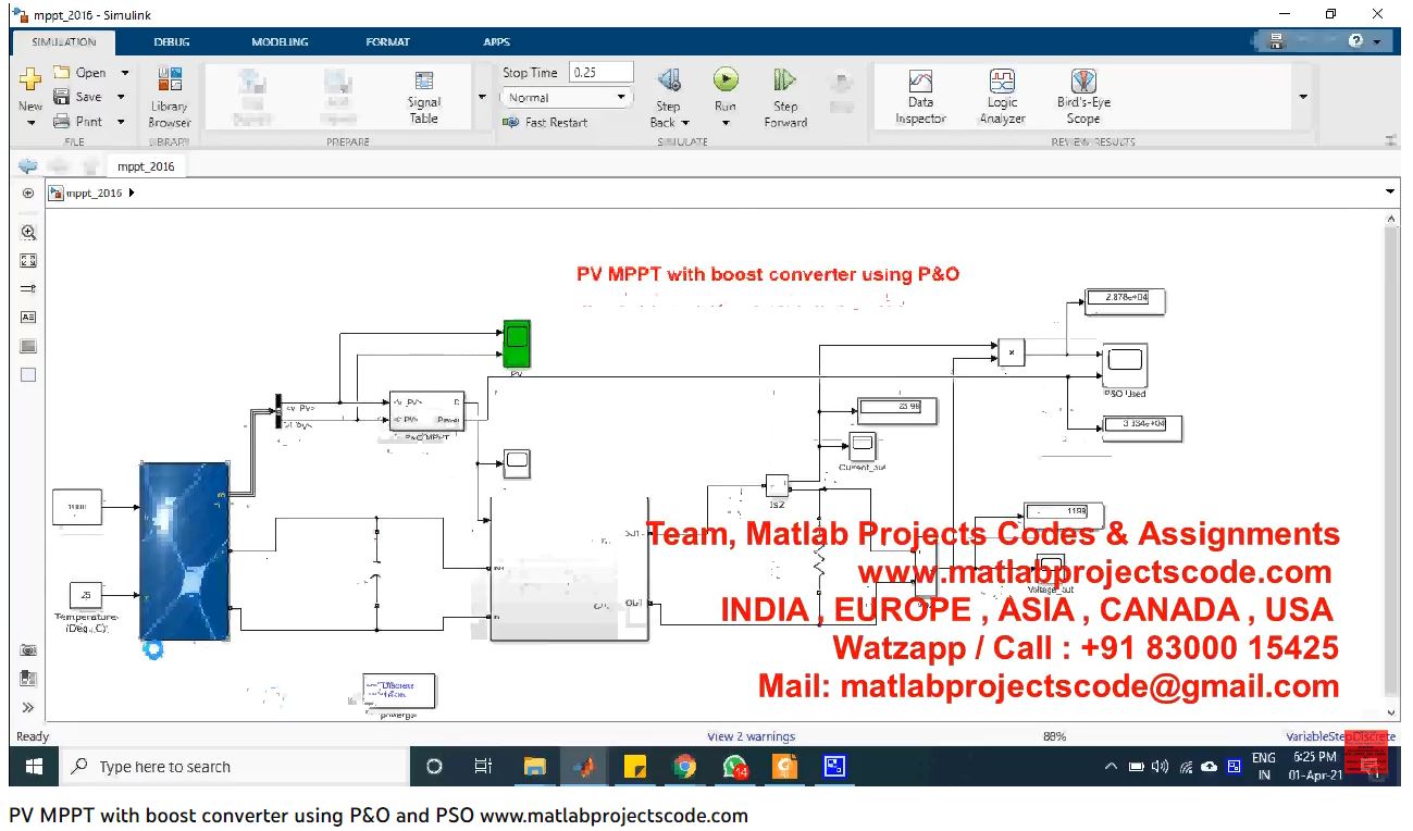 Pv Mppt With Boost Converter Using P O And Pso project thumbnail image