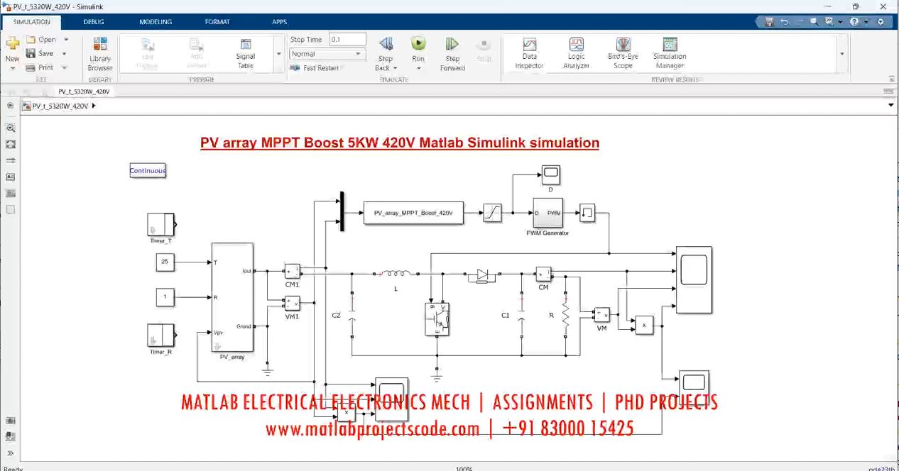 Pv Array Mppt Boost 5Kw 420V Matlab Simulink Simulation-Electrical project thumbnail image