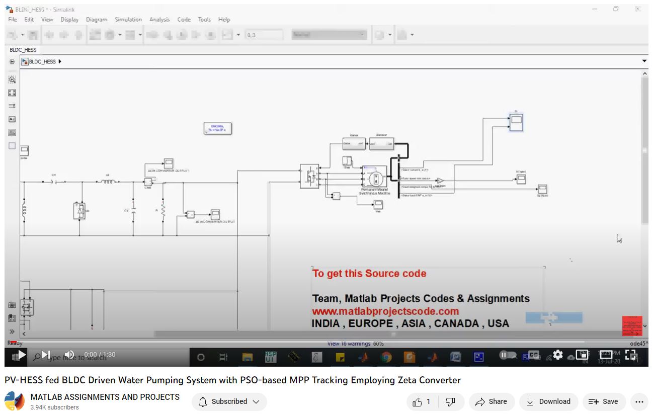 Pv-Hess Fed Bldc Driven Water Pumping System With Pso-Based Mpp Tracking Employing Zeta Converter project thumbnail image