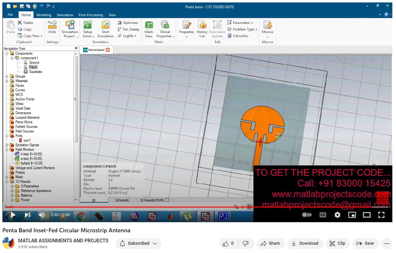 Penta Band Inset-Fed Circular Microstrip Antenna project thumbnail image