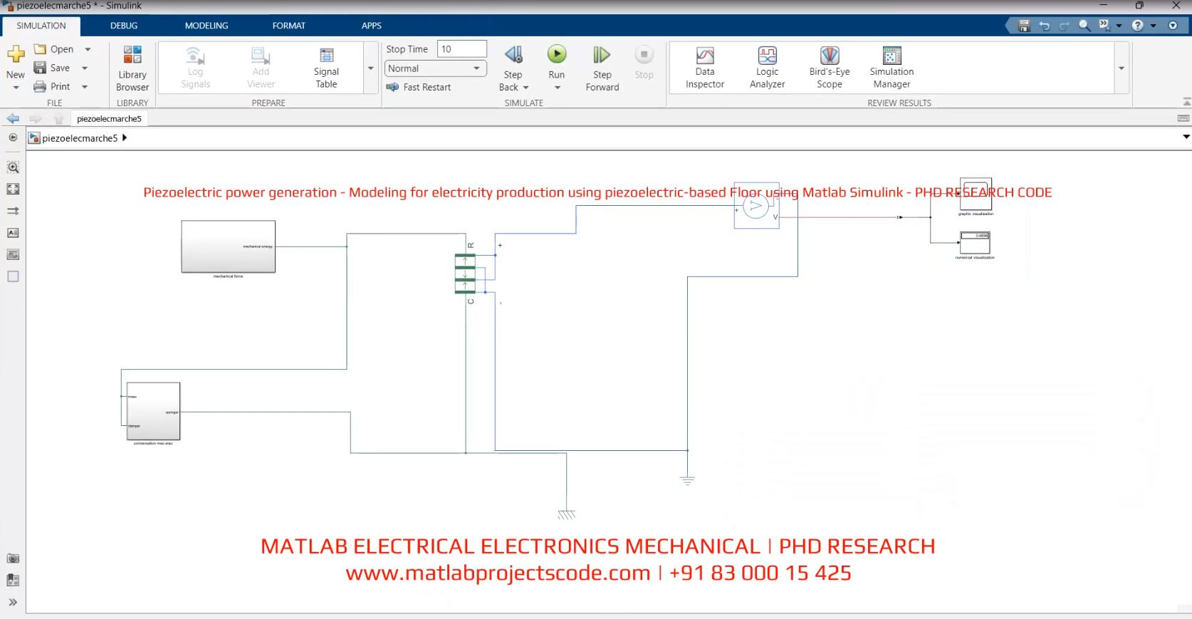 Piezoelectric Power Generation - Modeling For Electricity Production Using Piezoelectric-Based Floor Using Matlab Simulink - Phd Research Code project thumbnail image