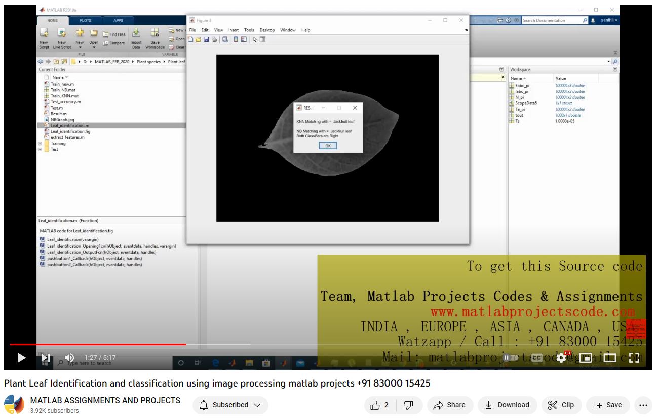 Plant Leaf Identification And Classification Using Image Processing Matlab Projects project thumbnail image