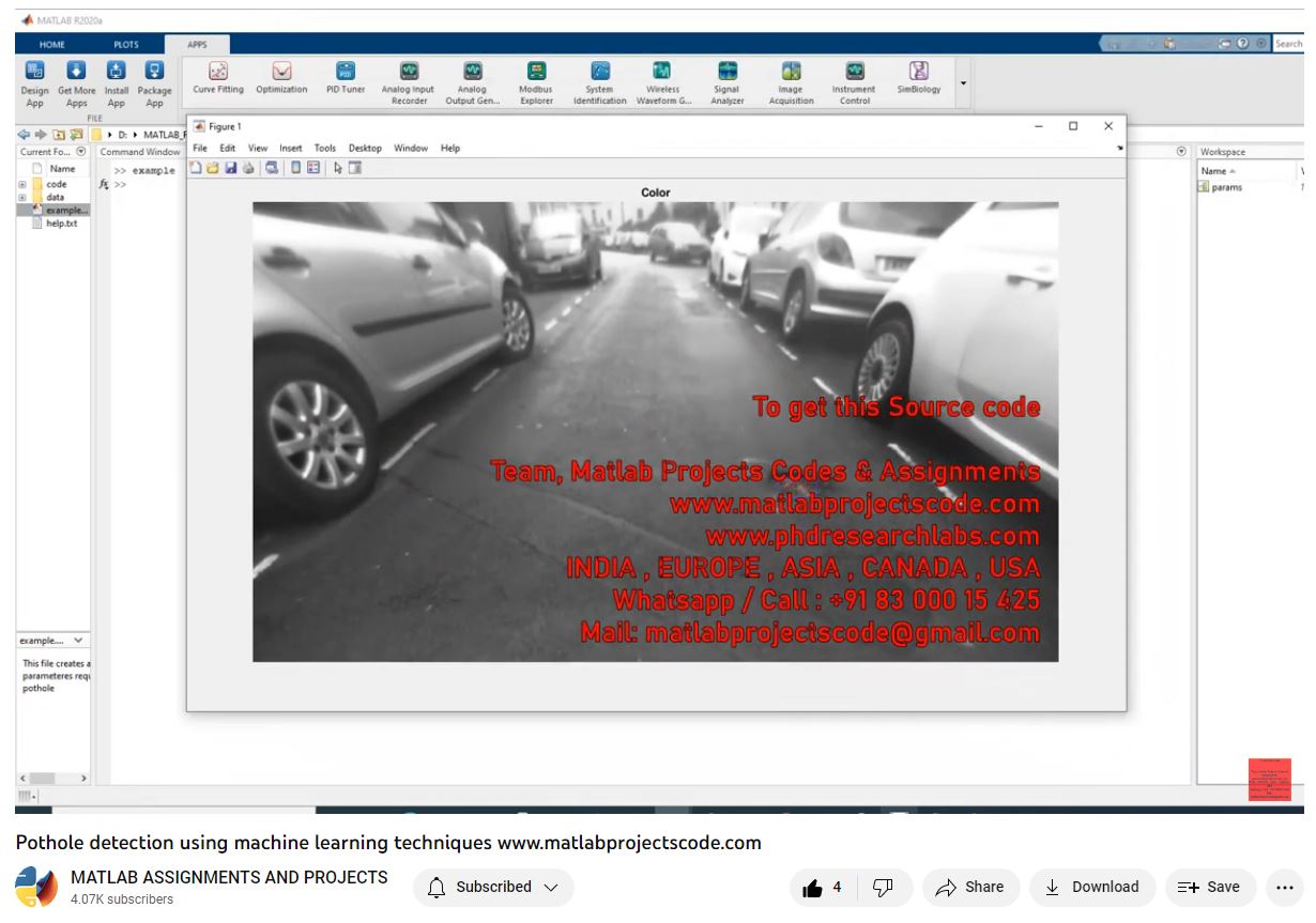 Pothole Detection Using Machine Learning Techniques-Matlab Simulink-Electrical Assignments-Projects-Phd Research project thumbnail image