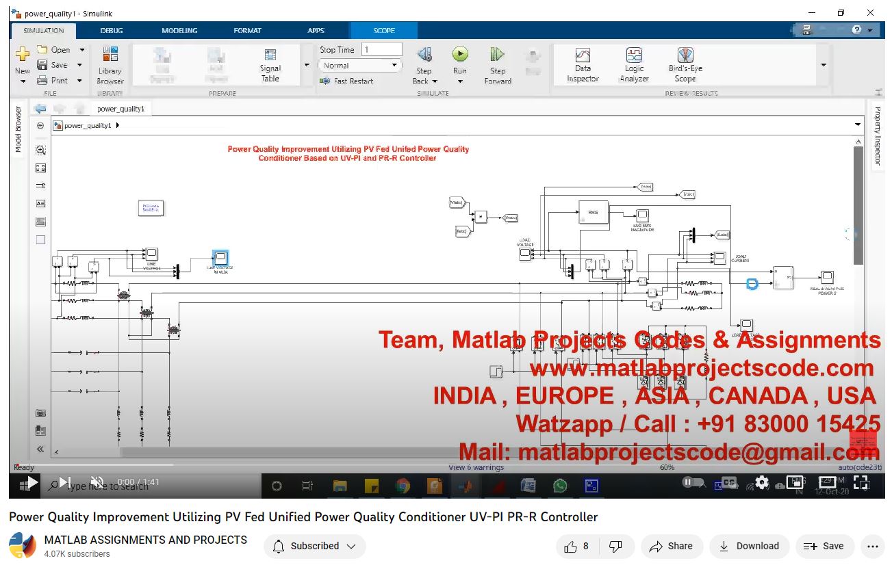 Power Quality Improvement Utilizing Pv Fed Unified Power Quality Conditioner Uv-Pi Pr-R Controller-Matlab Simulink-Electrical Assignments-Projects-Phd Research project thumbnail image