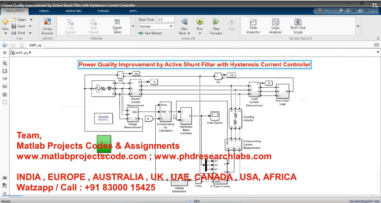 Power Quality Improvement By Active Shunt Filter With Hysteresis Current Controller project thumbnail image