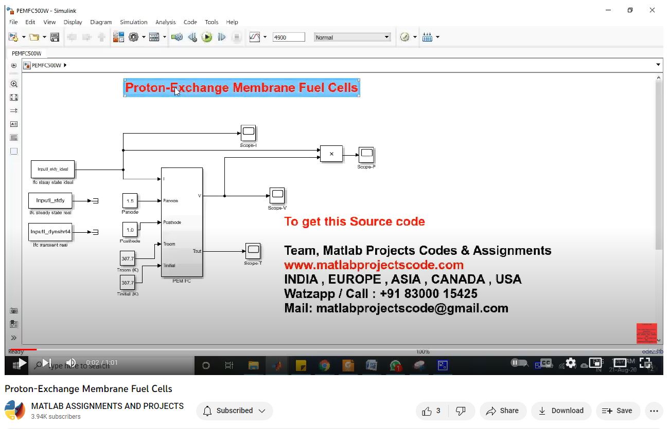 Proton-Exchange Membrane Fuel Cells project simulation thumbnail for Renewable Energy Engineering