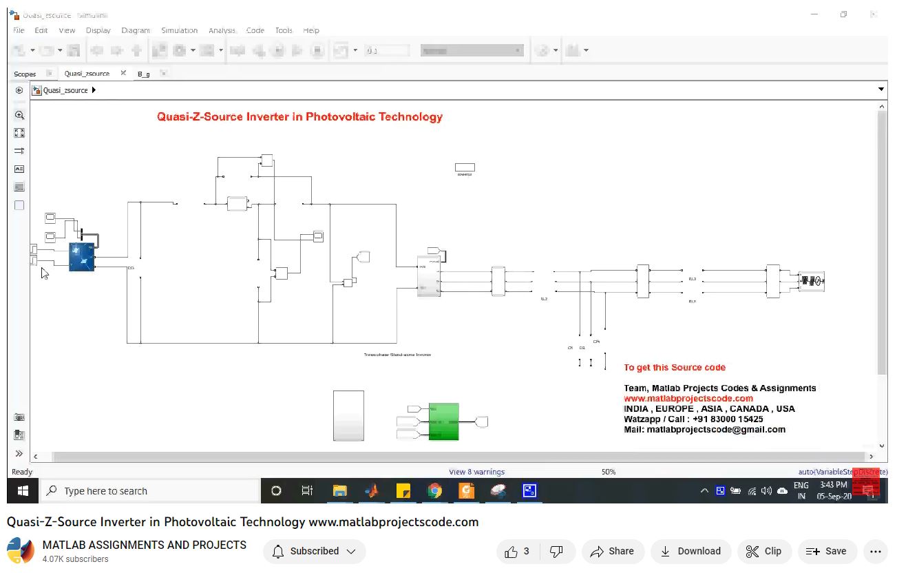 Quasi-Z-Source Inverter In Photovoltaic Technology-Matlab Simulink-Electrical Assignments-Projects-Phd Research project thumbnail image