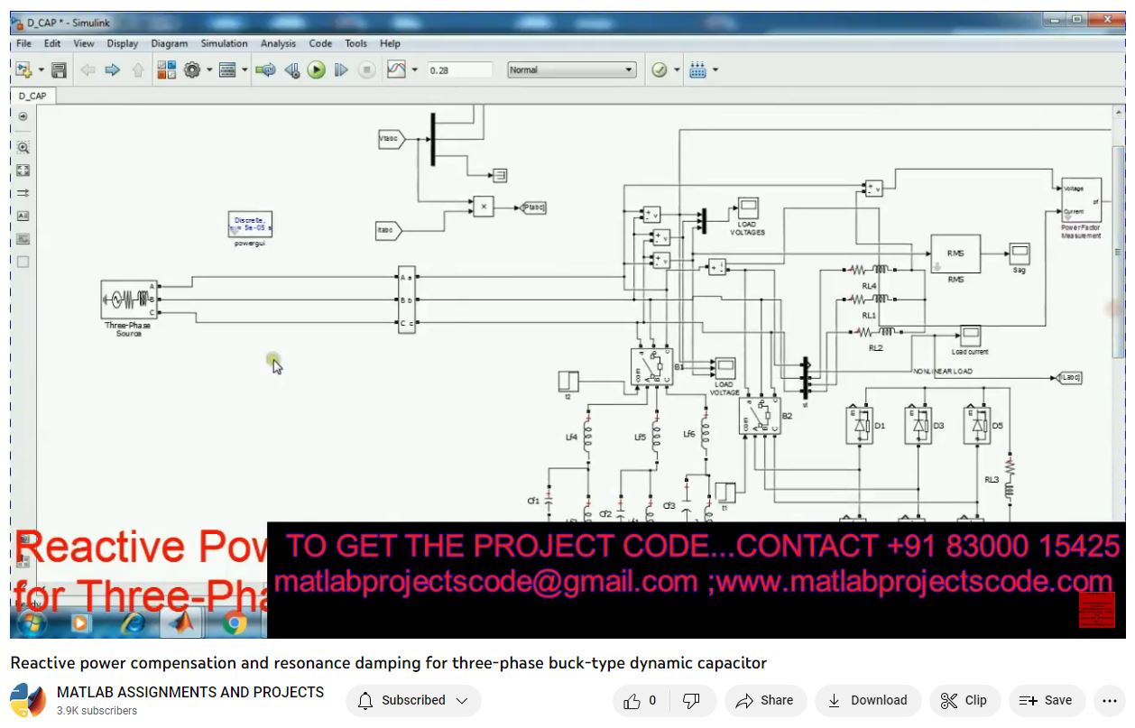 Reactive Power Compensation And Resonance Damping For Three-Phase Buck-Type Dynamic Capacitor project simulation thumbnail for Renewable Energy Engineering