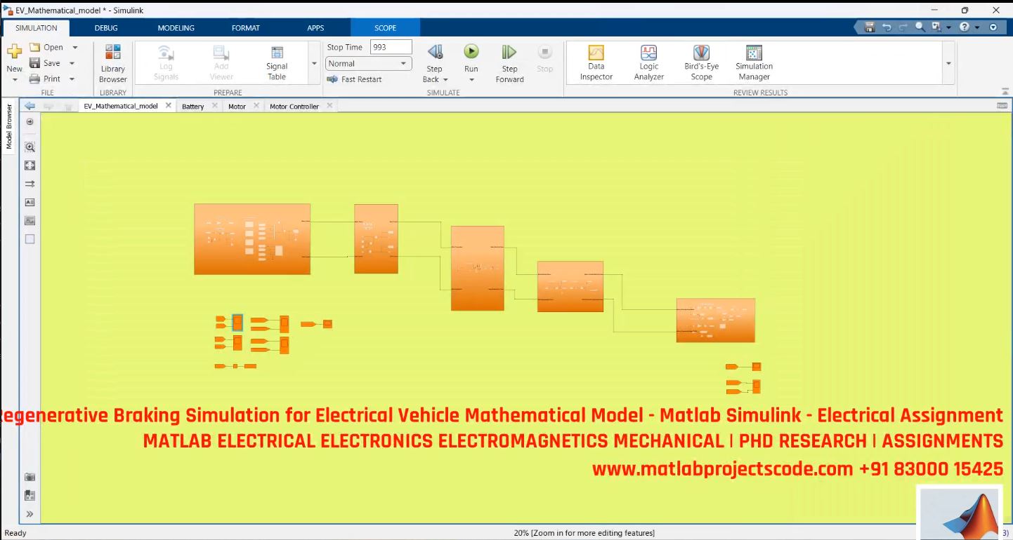 Regenerative Braking Simulation For Electric Vehicles - Matlab Simulink Ev Mathematical Model project thumbnail image