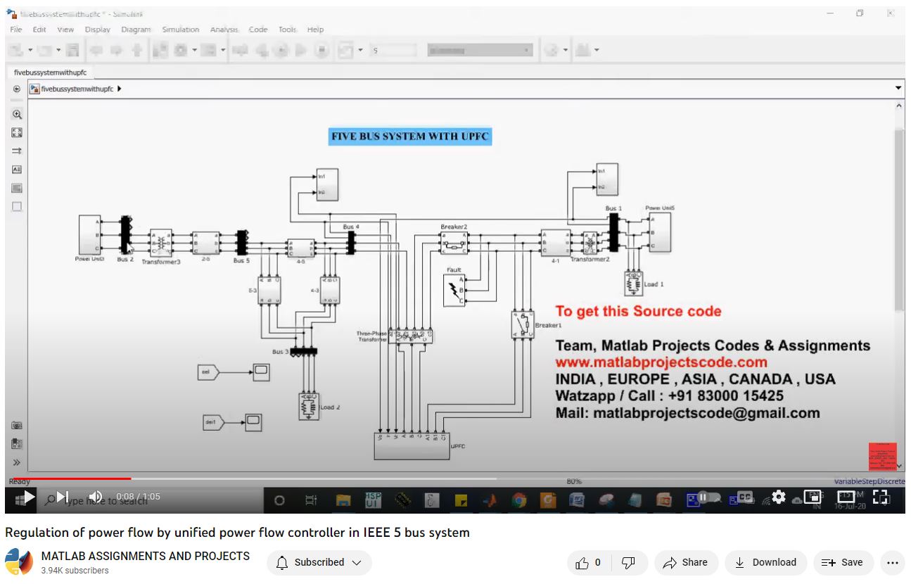 Regulation Of Power Flow By Unified Power Flow Controller In Ieee 5 Bus System project simulation thumbnail for Renewable Energy Engineering