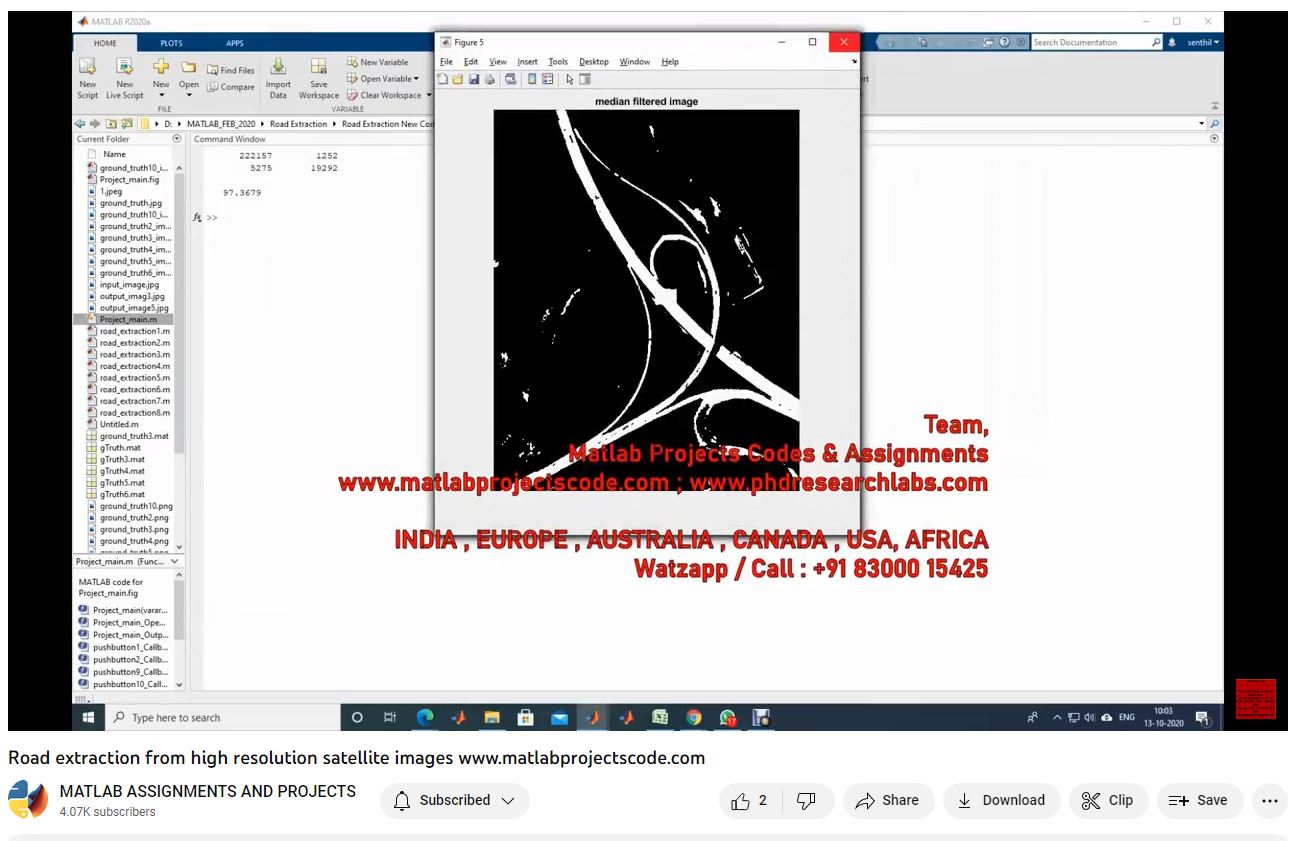 Road Extraction From High Resolution Satellite Images-Matlab Simulink-Electrical Assignments-Projects-Phd Research project thumbnail image