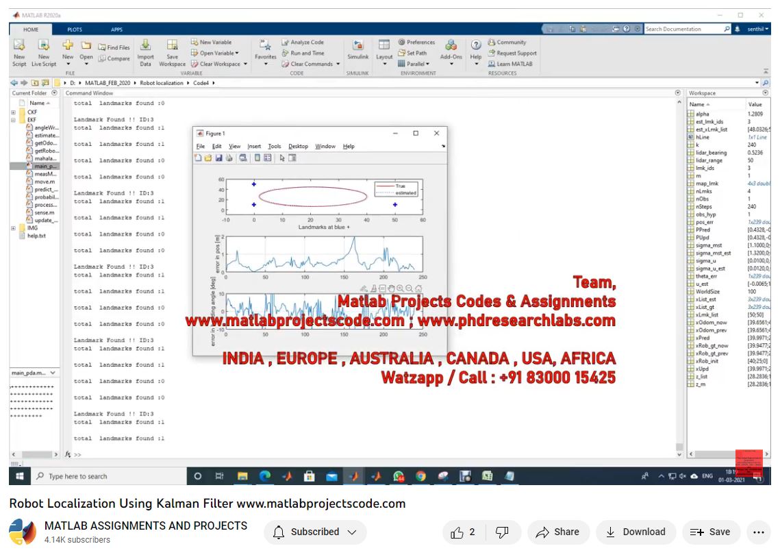 Robot Localization Using Kalman Filter - Matlab project thumbnail image
