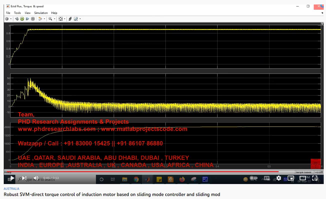 Robust SVM-Direct Torque Control of Induction Motor based on Sliding Mode Controller and Sliding Mode Observer project thumbnail image