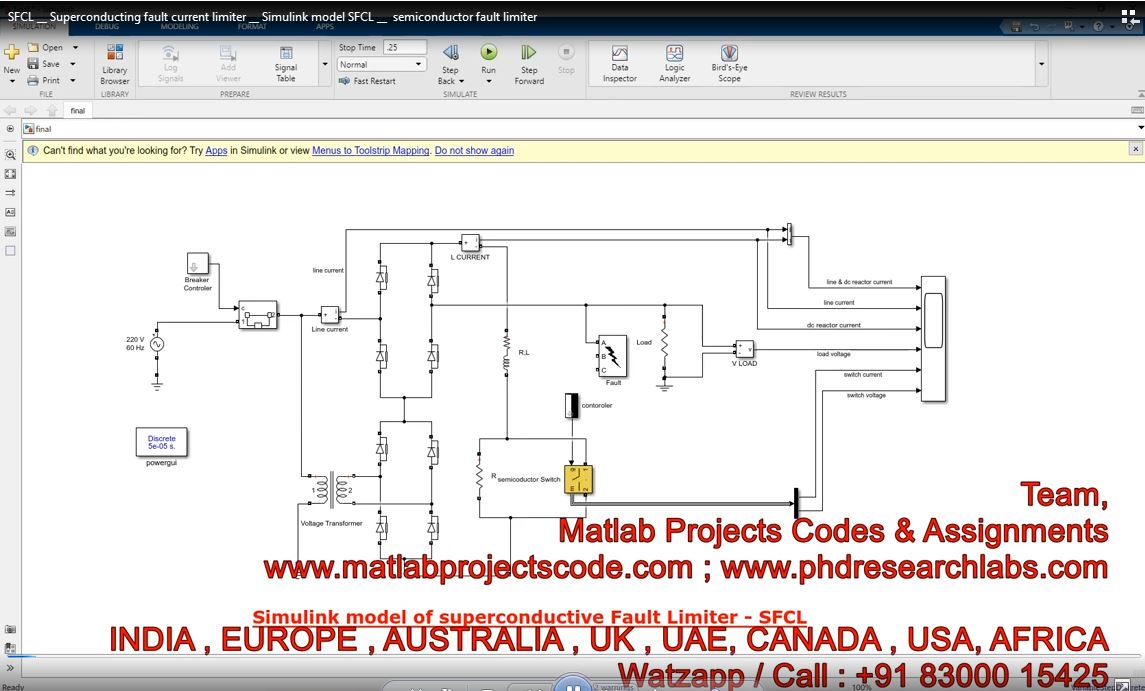 Sfcl __ Superconducting Fault Current Limiter __ Simulink Model Sfcl __ Semiconductor Fault Limiter project thumbnail image