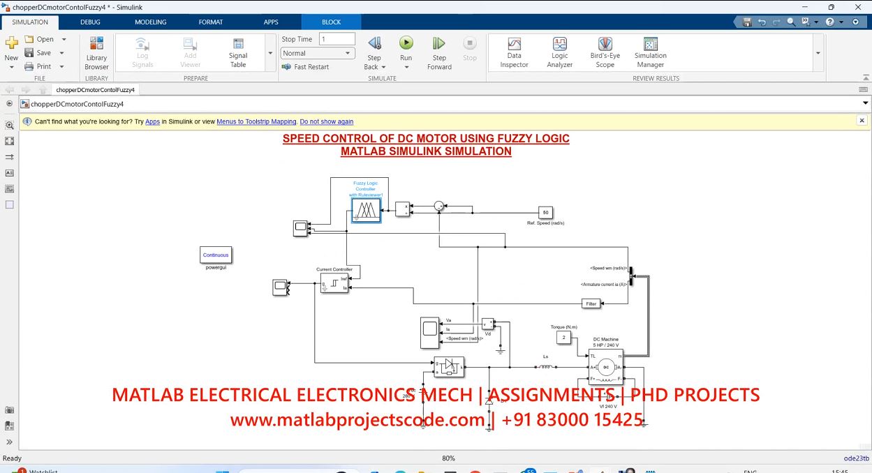 Speed Control Of Dc Motor Using Fuzzy Logic Matlab Simulink Simulation-Electrical - Phd Research project thumbnail image