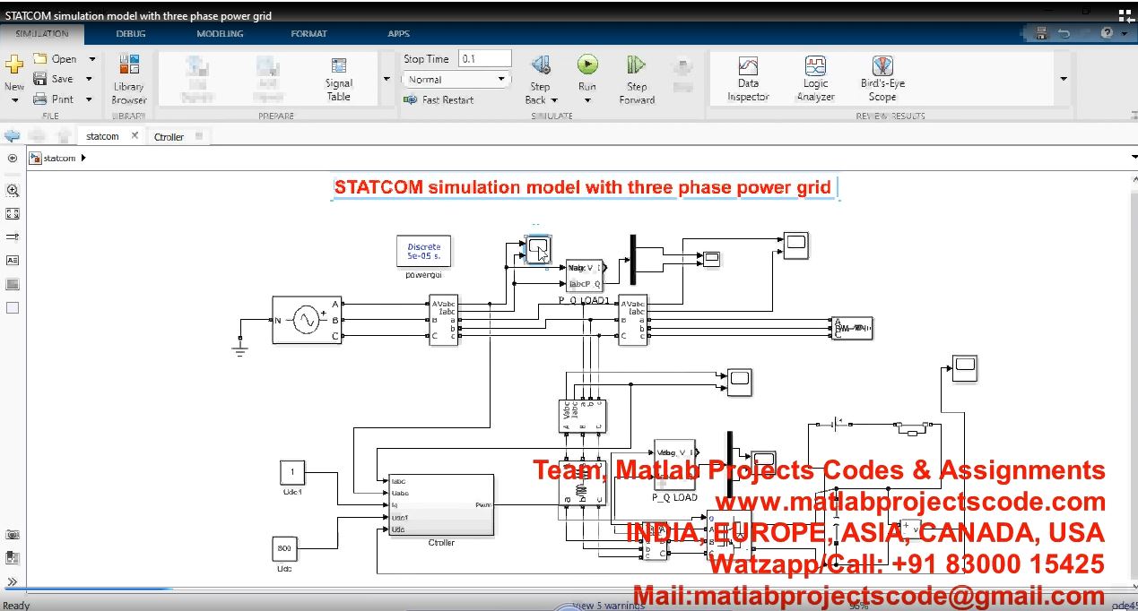 Statcom Simulation Model With Three Phase Power Grid project thumbnail image