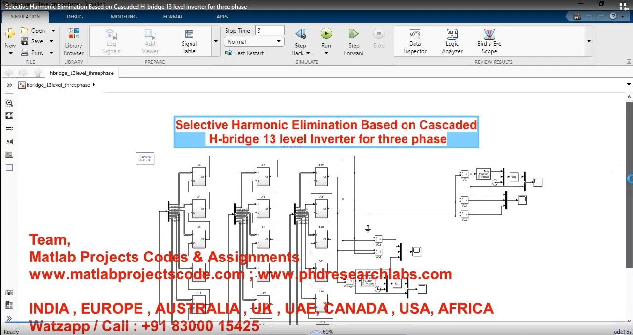 Selective Harmonic Elimination Based On Cascaded H-Bridge 13 Level Inverter For Three Phase project thumbnail image