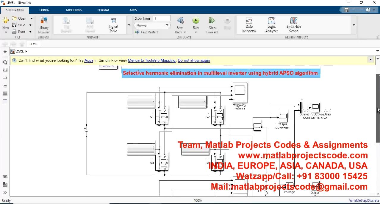 Selective Harmonic Elimination In Multilevel Inverter Using Hybrid Apso Algorithm project thumbnail image