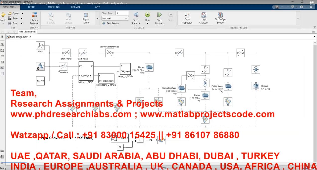 Simscape Multibody _ Kinematics _ Matlab _ Solidworks _ Kinetic Analysis Simmultibody Systems project thumbnail image