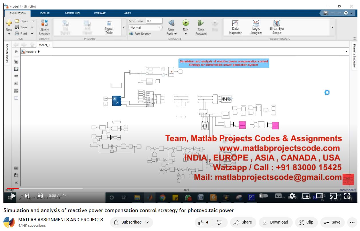 Simulation And Analysis Of Reactive Power Compensation Control Strategy For Photovoltaic Power project simulation thumbnail for Renewable Energy Engineering