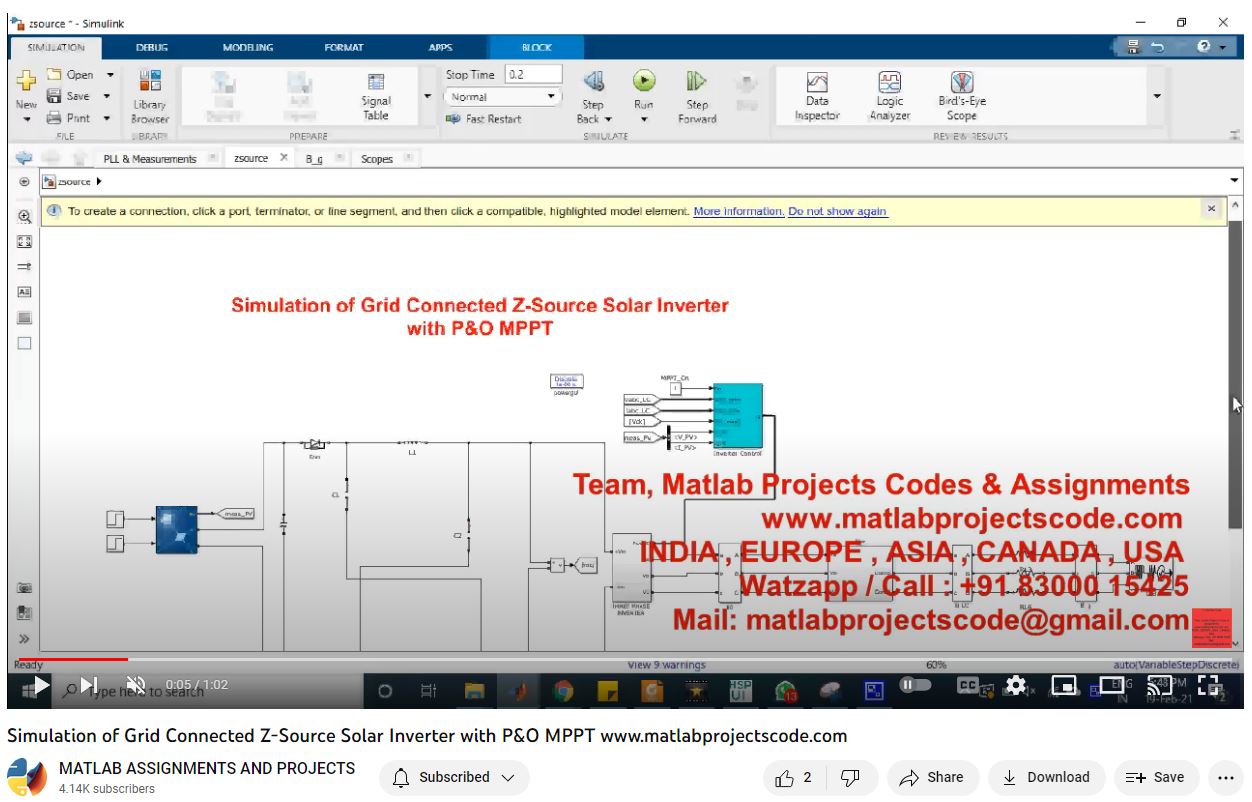Simulation Of Grid Connected Z-Source Solar Inverter With P O Mppt project thumbnail image