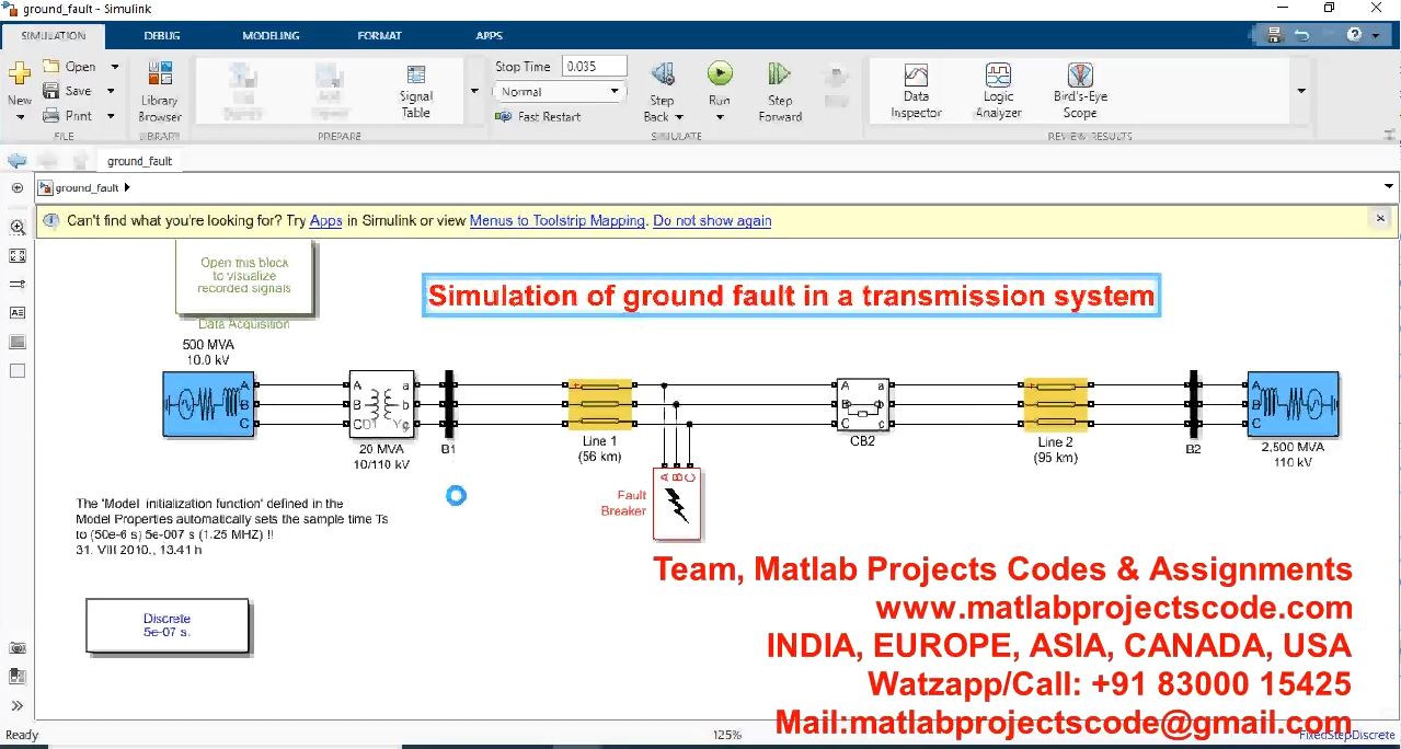 Simulation Of Ground Fault In A Transmission System project thumbnail image