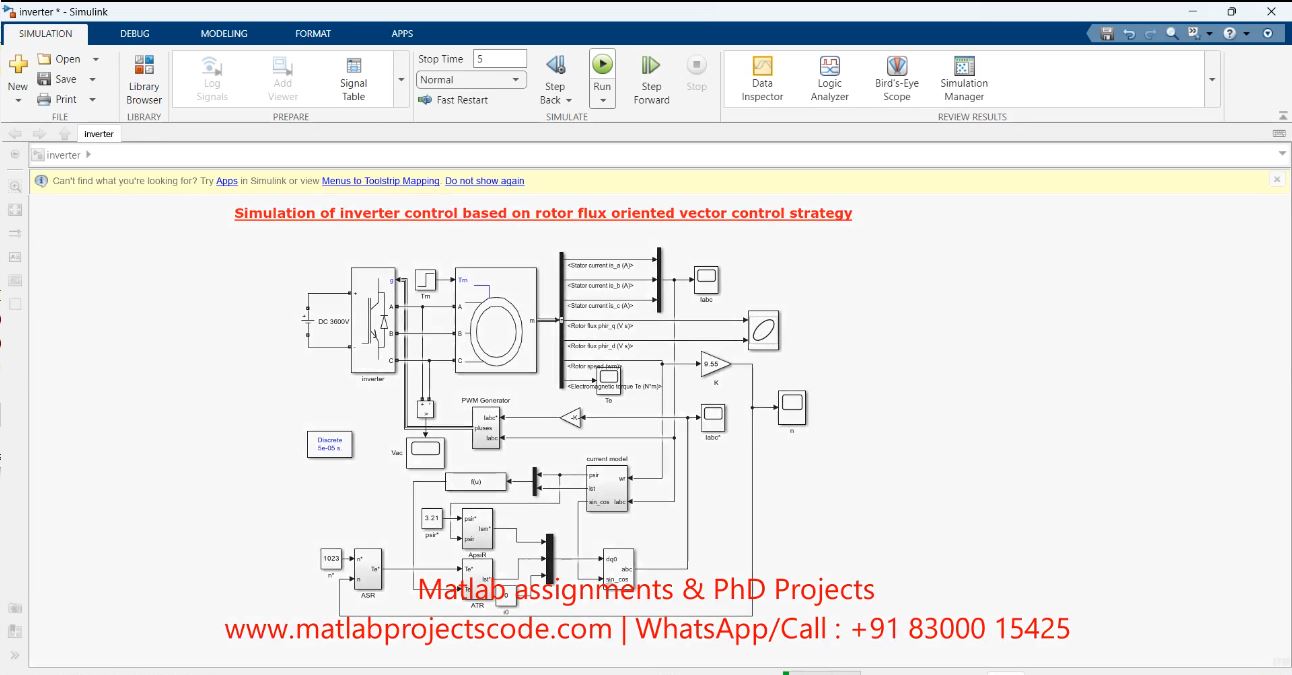 Simulation Of Inverter Control Based On Rotor Flux Oriented Vector Control Strategy Fovc Control Matlab Simulink project thumbnail image