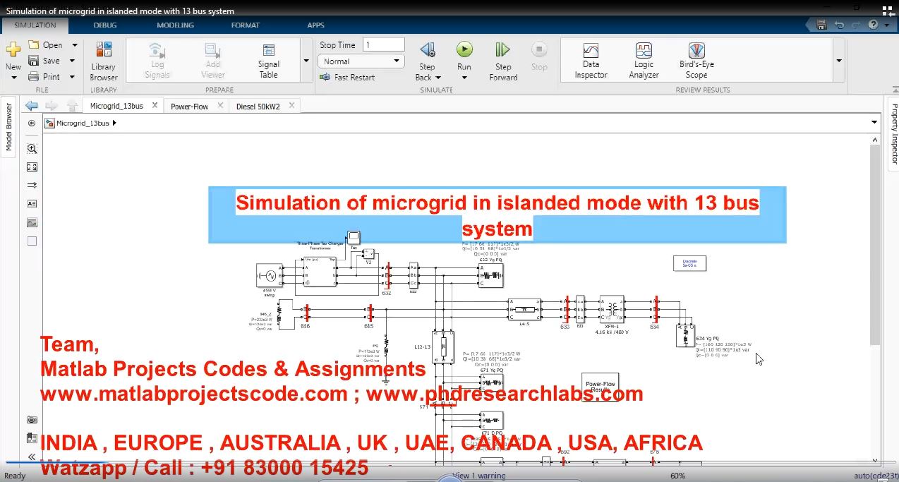 Simulation Of Microgrid In Islanded Mode With 13 Bus System project thumbnail image