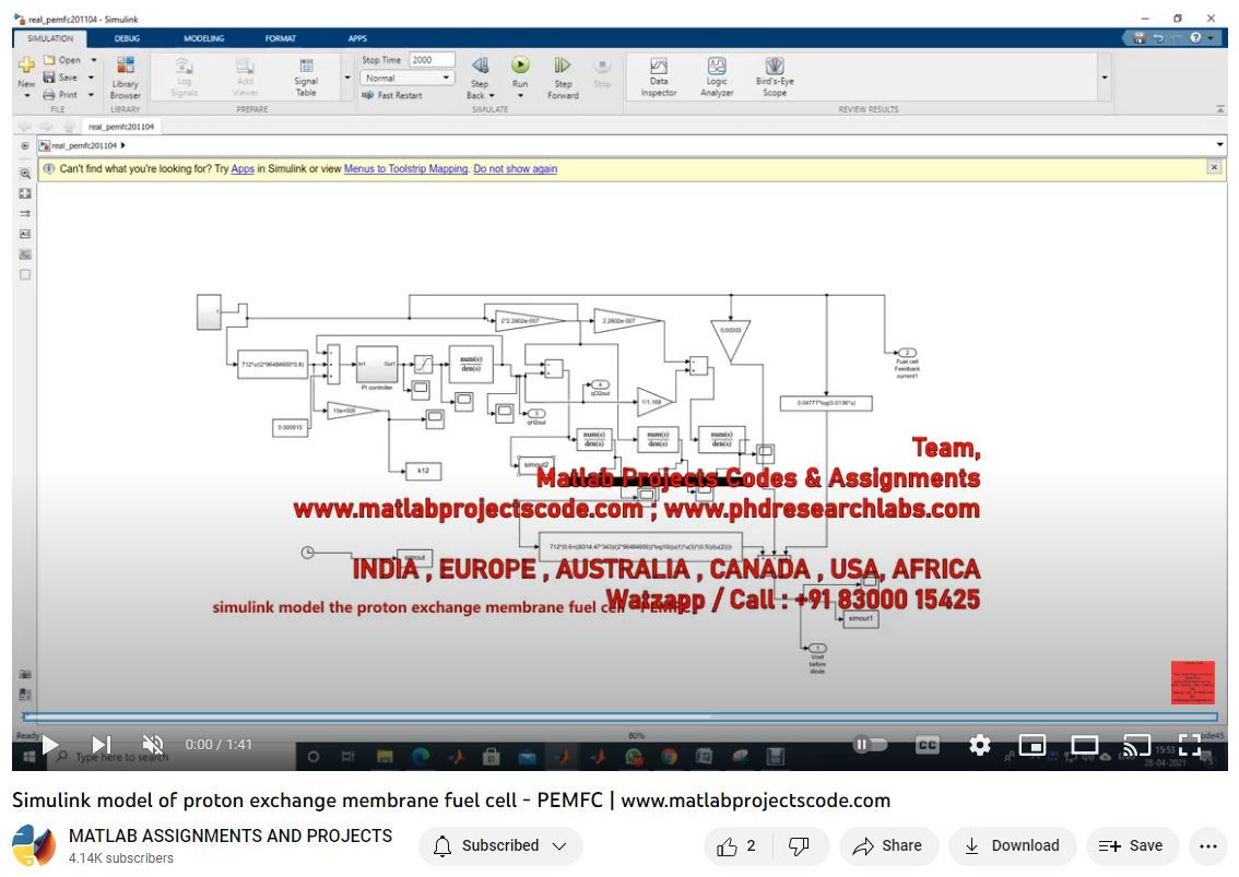 Simulink Model Of Proton Exchange Membrane Fuel Cell - Pemfc project thumbnail image